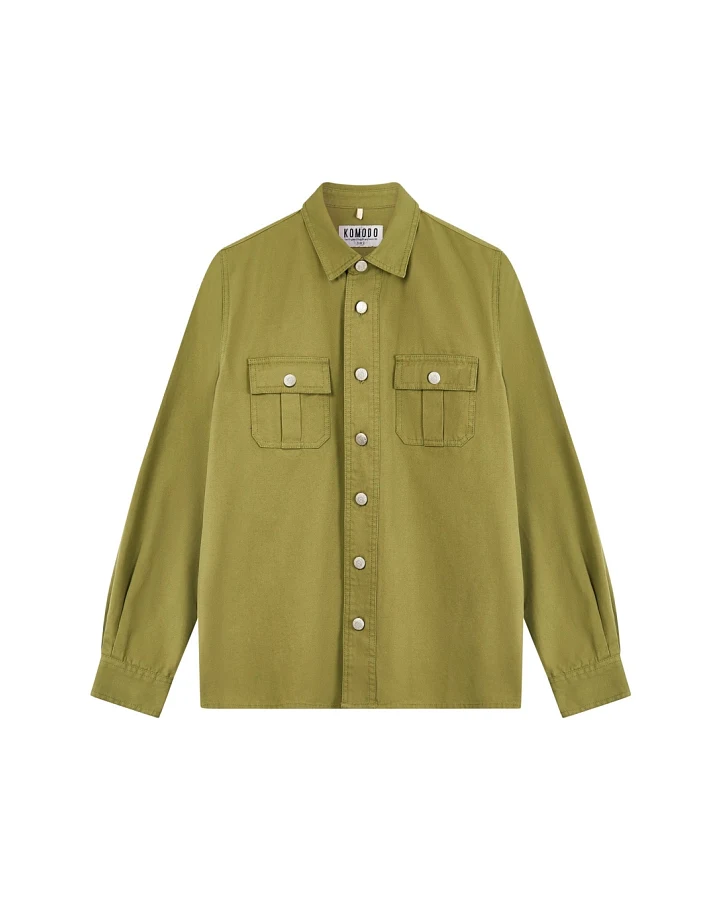 KOMODO Herren vegan Overshirt Jean Khaki Grün