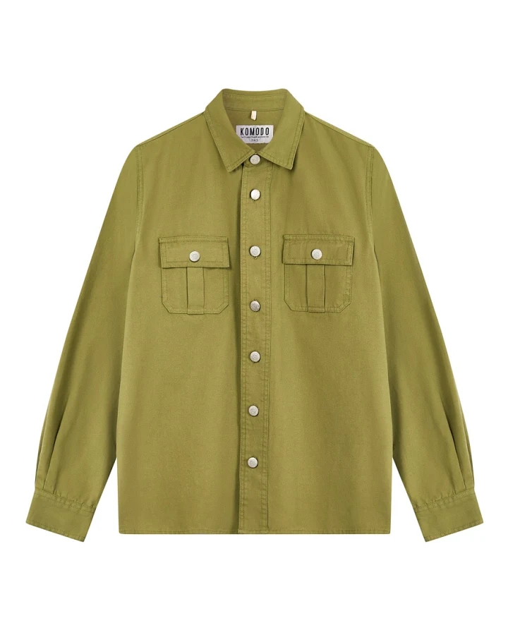 KOMODO Herren vegan Overshirt Jean Khaki Grün