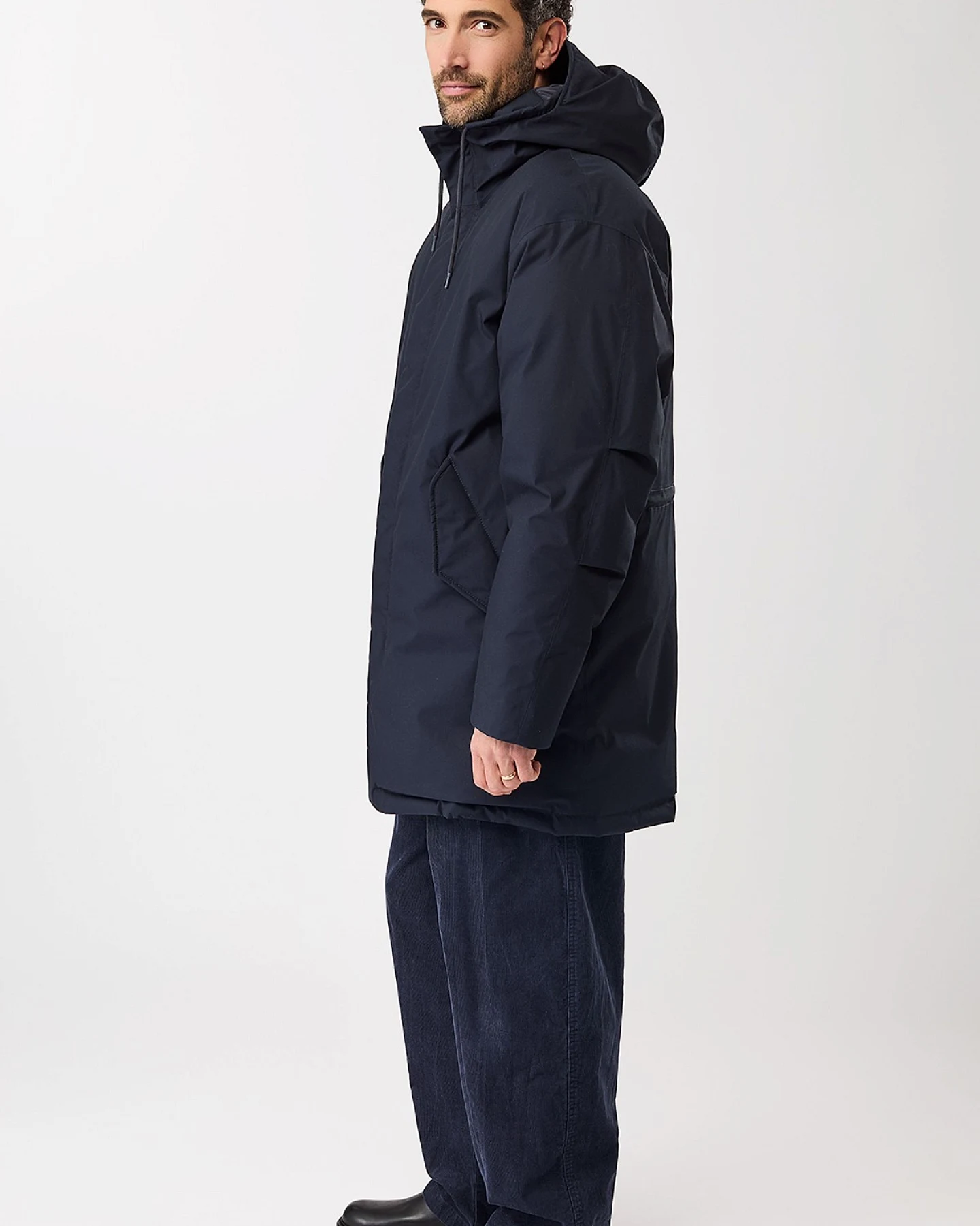 Parka Mit Kapuze Dunkelblau – Ansicht 4