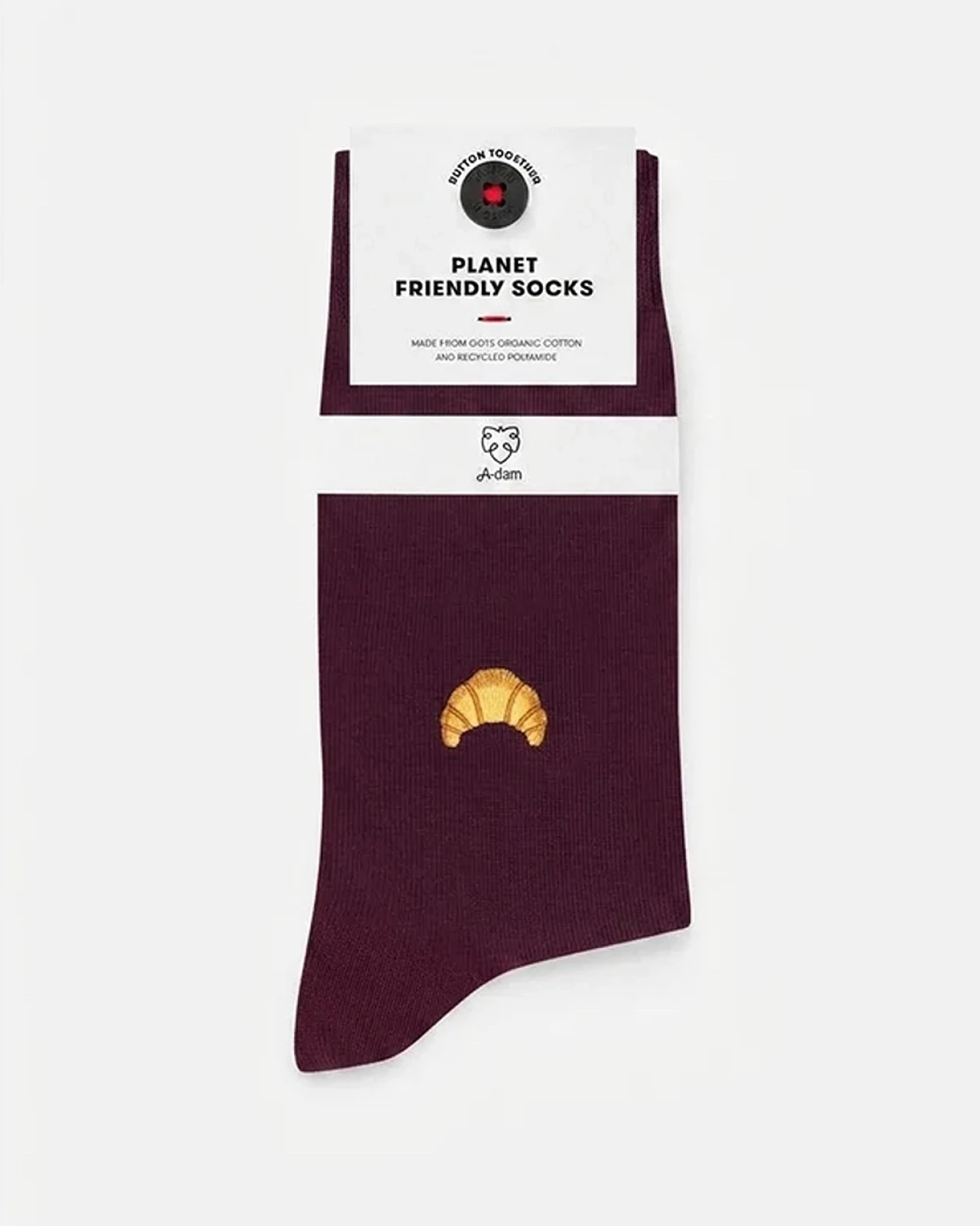 Socken Casual Croissant Rot – Ansicht 3