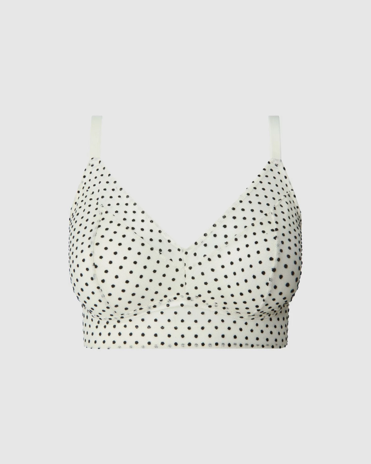 Understatement Damen vegan Bralette Mesh Support Plus Creme Schwarz – Ansicht 2