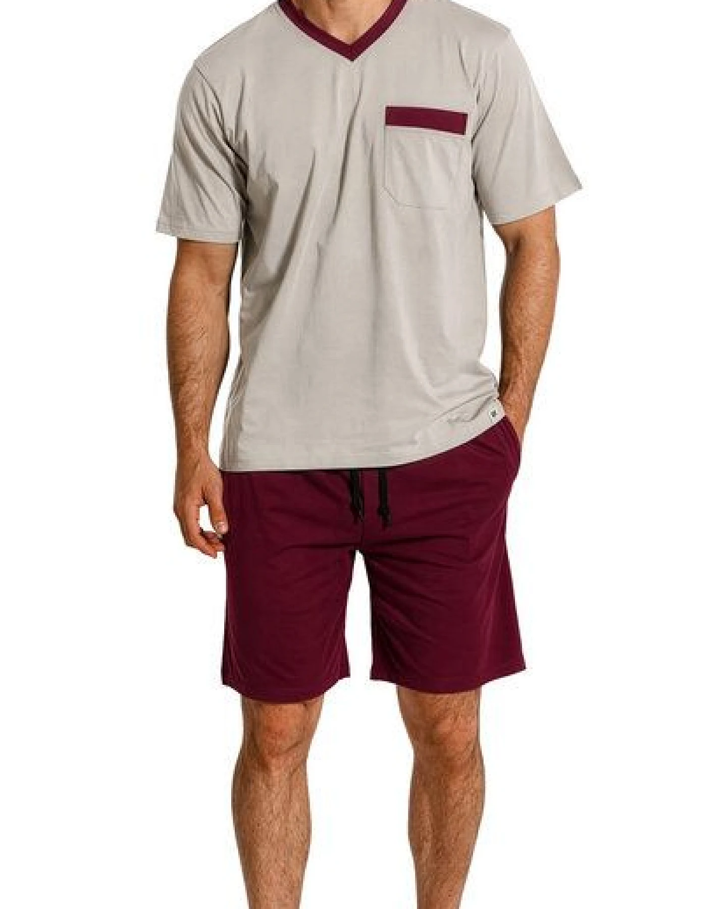 Haasis Bodywear Herren Shorty V-Ausschnitt, Bio Baumwolle, GOTS zertifiziert – Ansicht 2