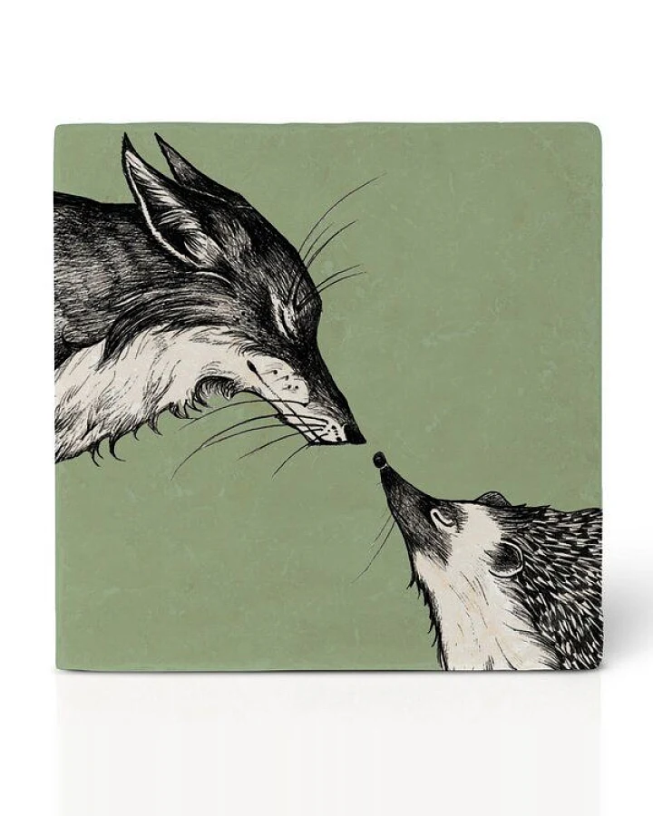 LIGARTI Fliesenuntersetzer – Fuchs und Igel