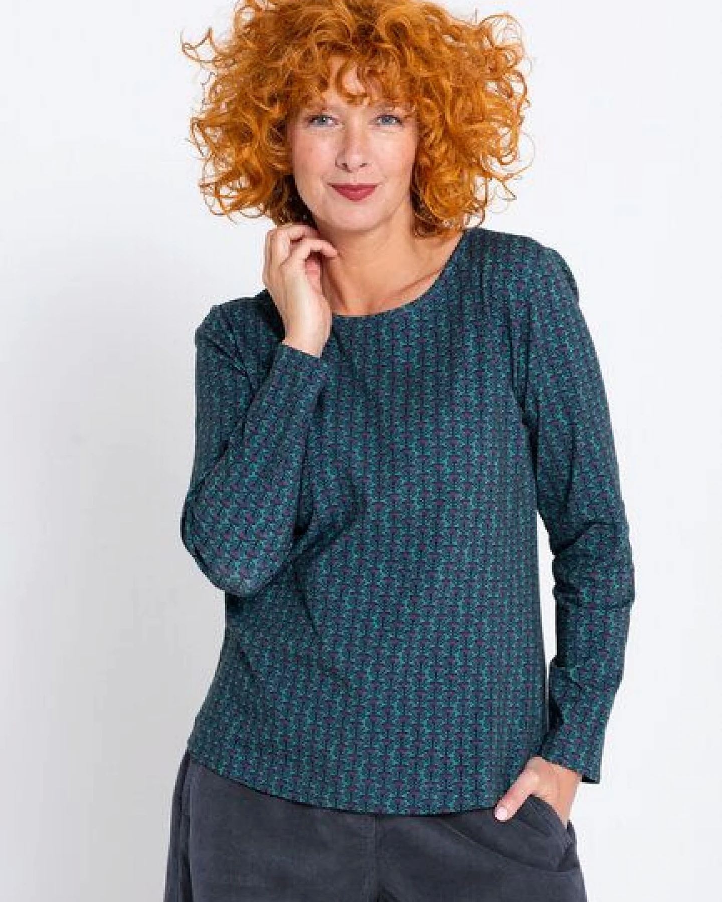 Heidekönigin Langarmshirt bedruckt - GOTS – Ansicht 4