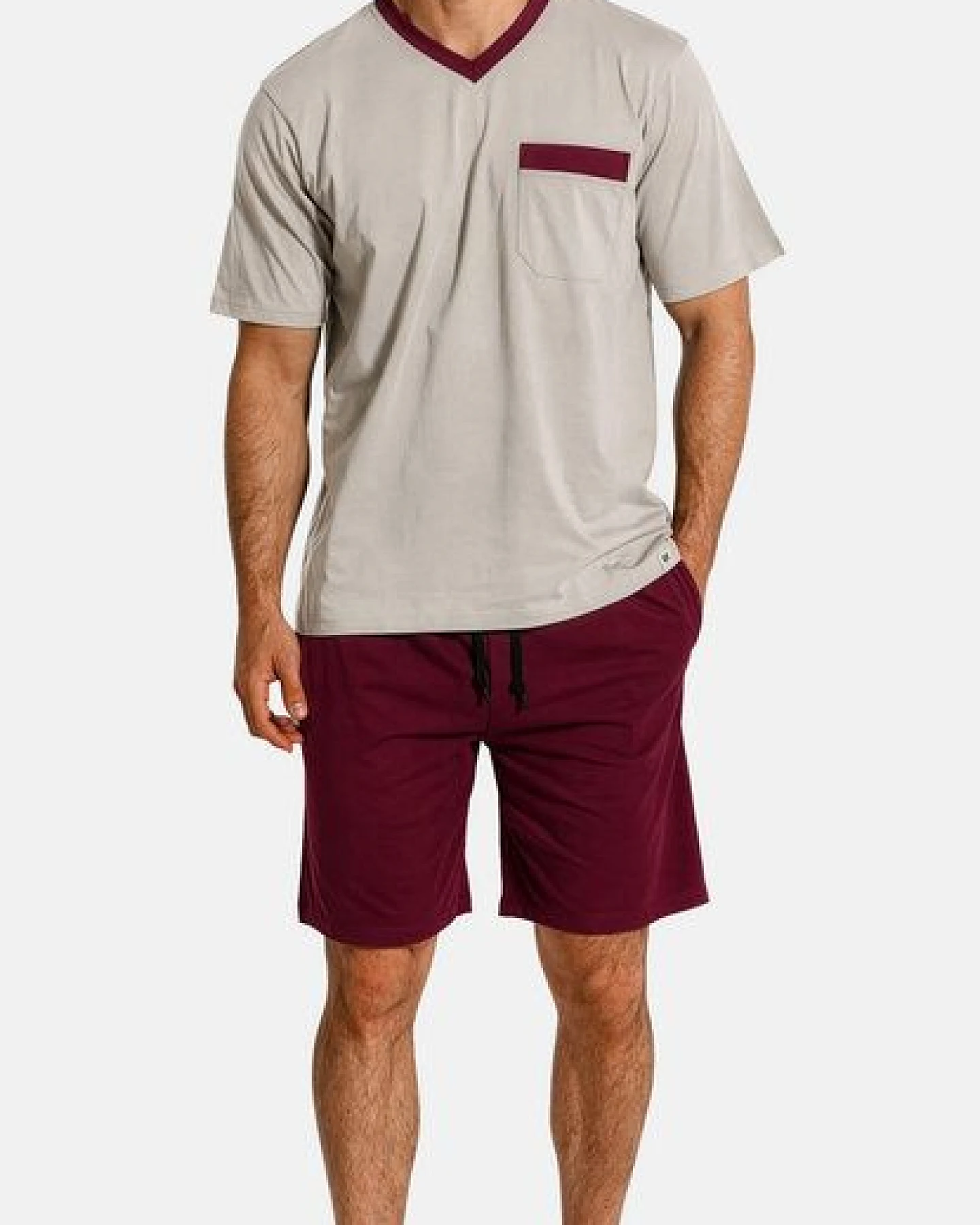 Haasis Bodywear Herren Shorty V-Ausschnitt, Bio Baumwolle, GOTS zertifiziert – Ansicht 2