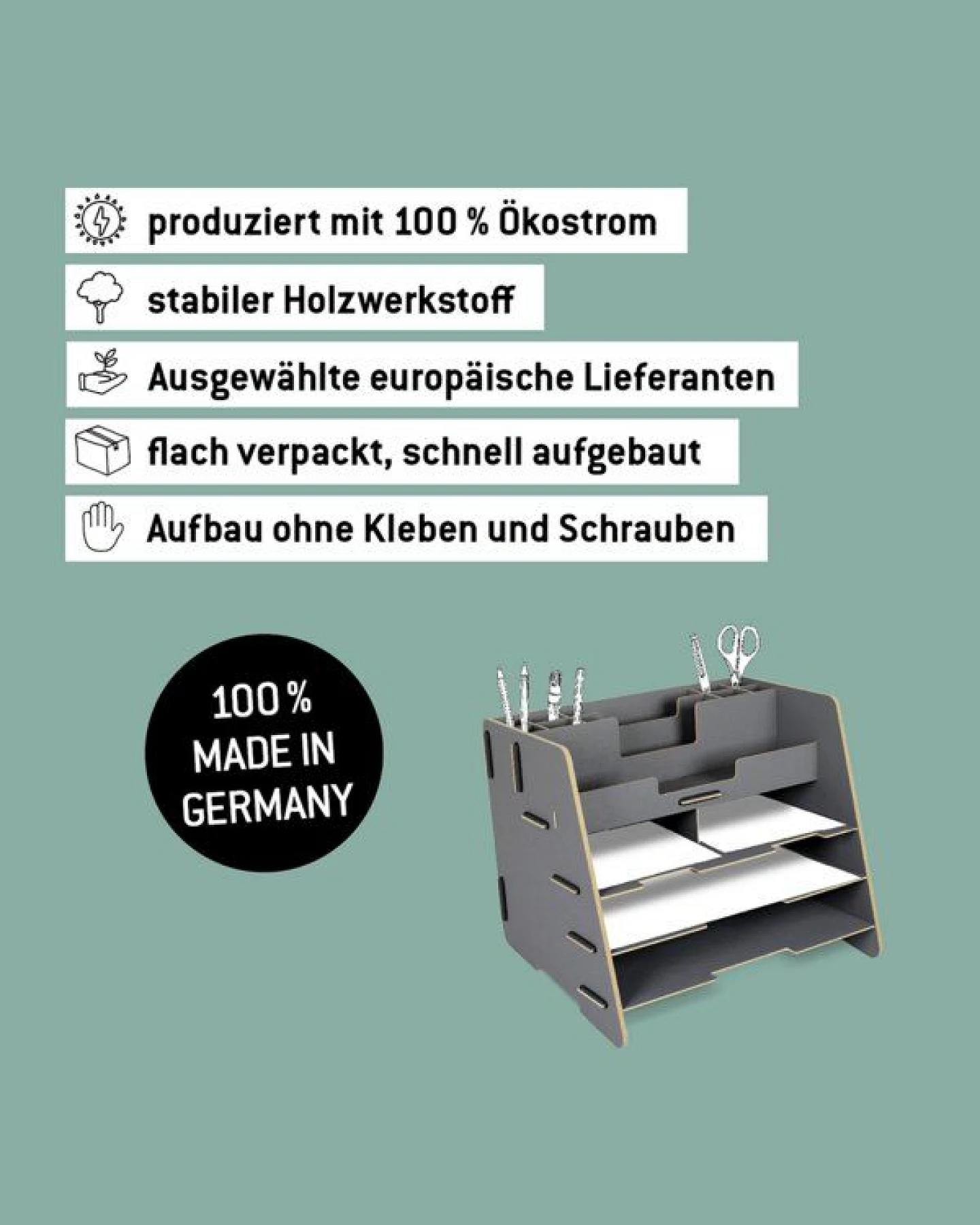 WERKHAUS Schreibtisch-Organizer Dunkelrot – Ansicht 2
