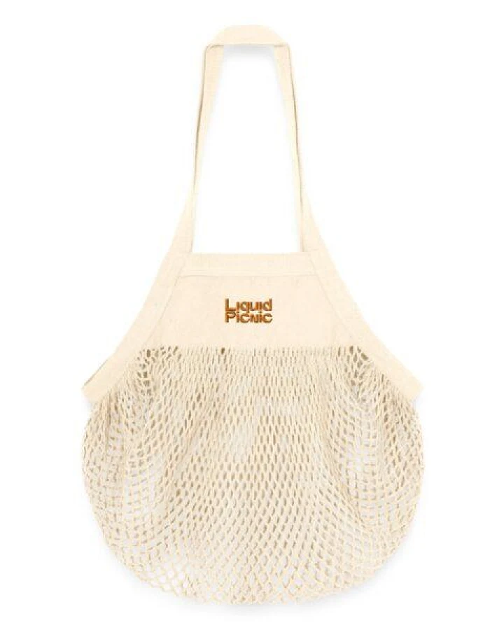 Eukidien The Picnic Bag · Mesh-Einkaufstasche aus Bio-Baumwolle · 38 × 41 cm