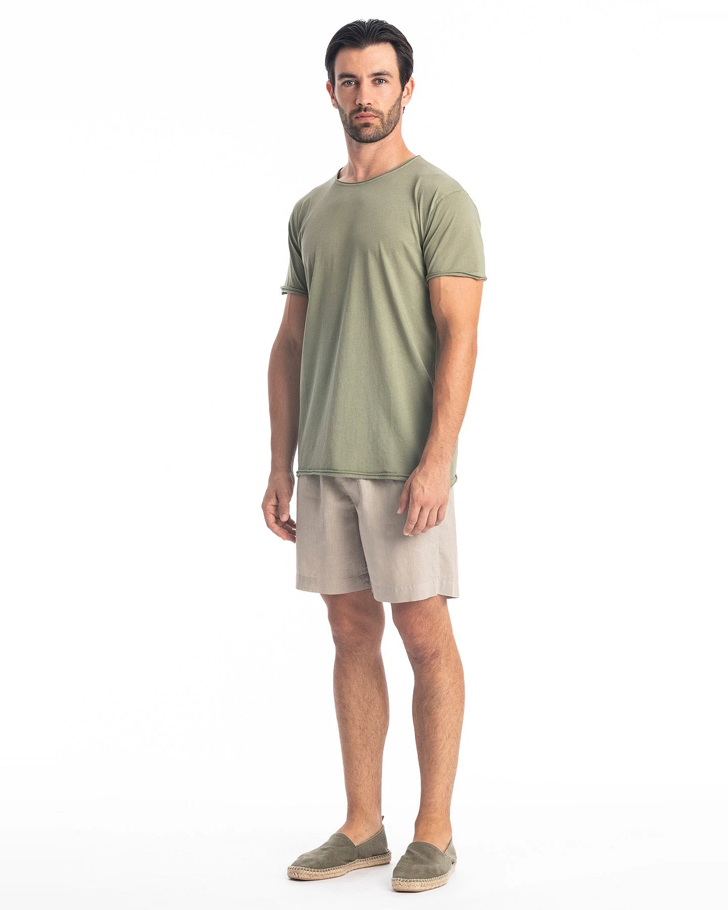 RAVENS VIEW IBIZA Herren vegan T-Shirt Wilder Rundhalsausschnitt Khaki – Ansicht 2