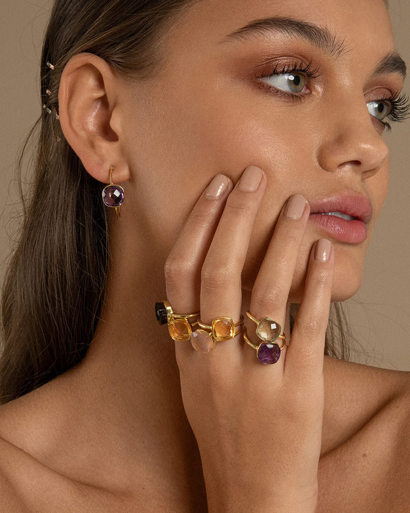 Amadeus Damen vegan Ring Sophia Citrin Gold – Ansicht 2