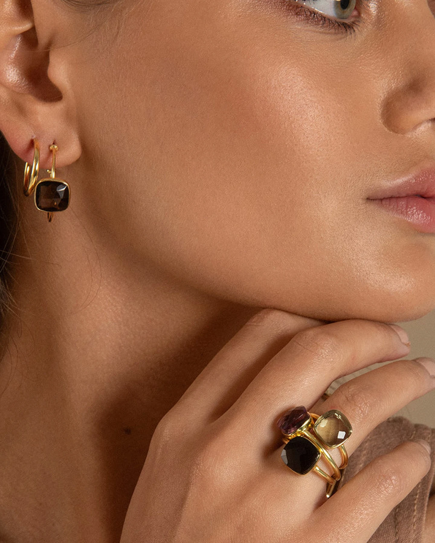 Amadeus Damen vegan Ring Sophia Prasiolith Gold – Ansicht 2