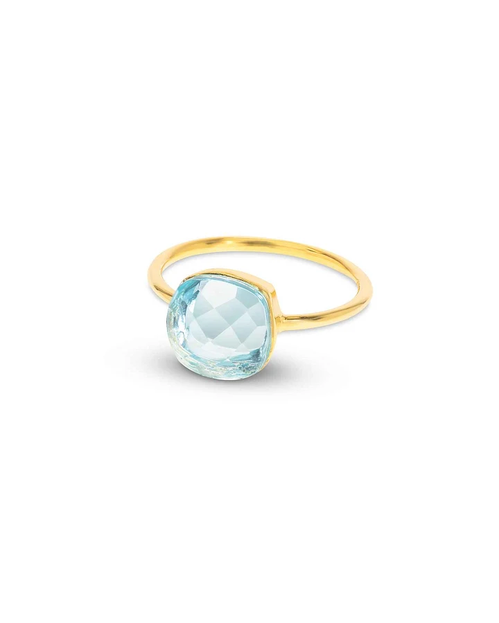 Amadeus Damen vegan Ring Sophia Blautopas Gold
