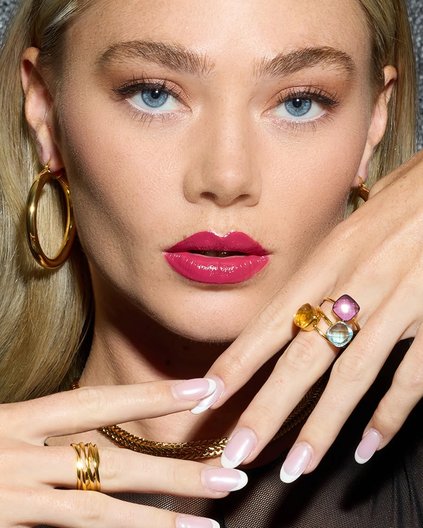 Amadeus Damen vegan Ring Sophia Blautopas Gold – Ansicht 2