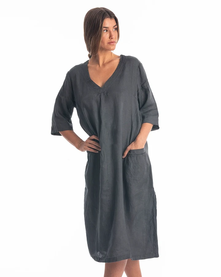 RAVENS VIEW IBIZA Damen vegan Kleid Isola Anthrazit
