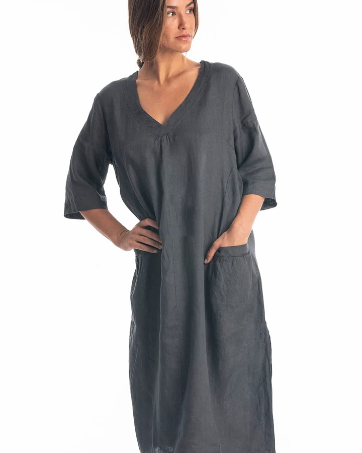 RAVENS VIEW IBIZA Damen vegan Kleid Isola Anthrazit