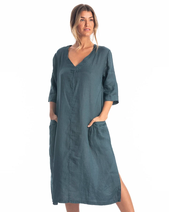 RAVENS VIEW IBIZA Damen vegan Kleid Isola Ocean Blue