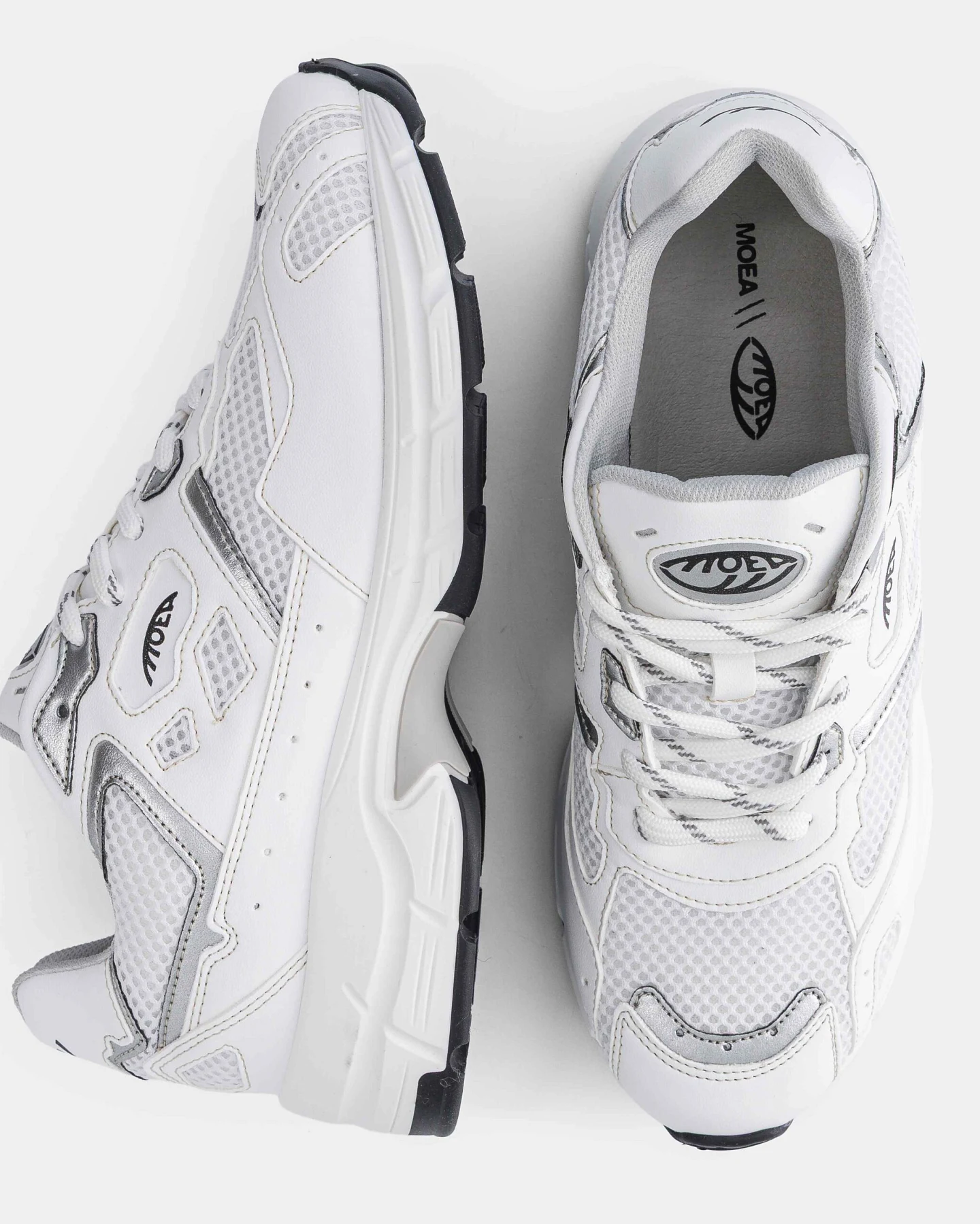 MoEa Herren vegan Sneaker Rush Weiß & Silberner Apfel – Ansicht 2
