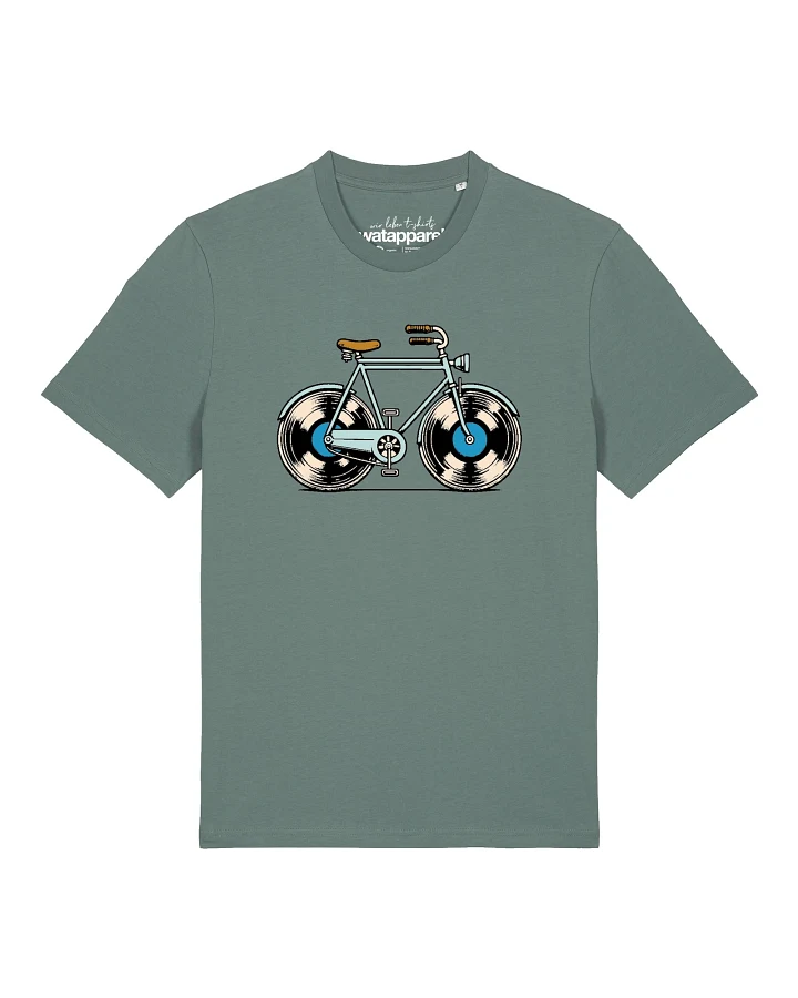 Watapparel T-Shirt Fahrrad Schallplatte