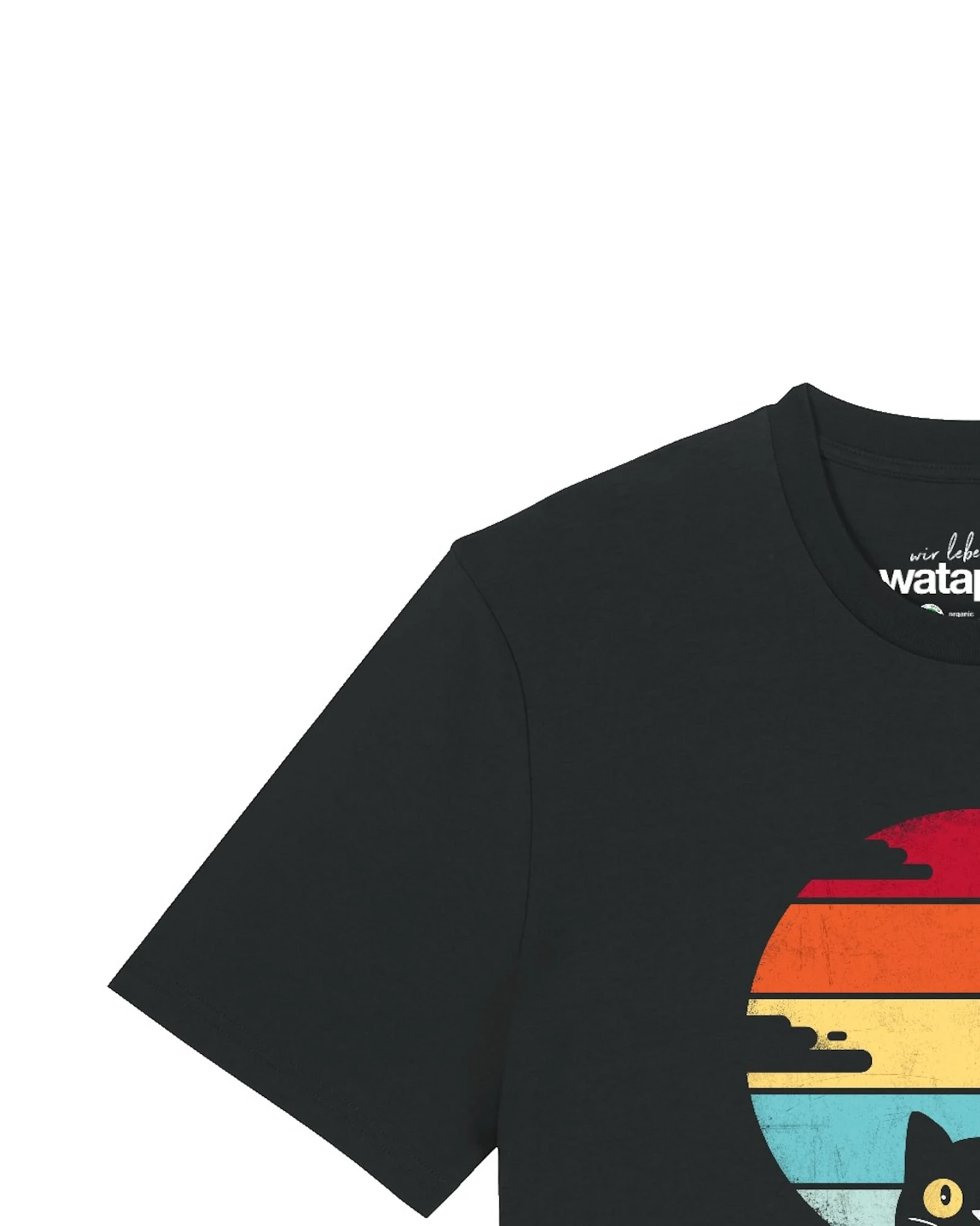Watapparel T-Shirt Retro Sunset Cat – Ansicht 3
