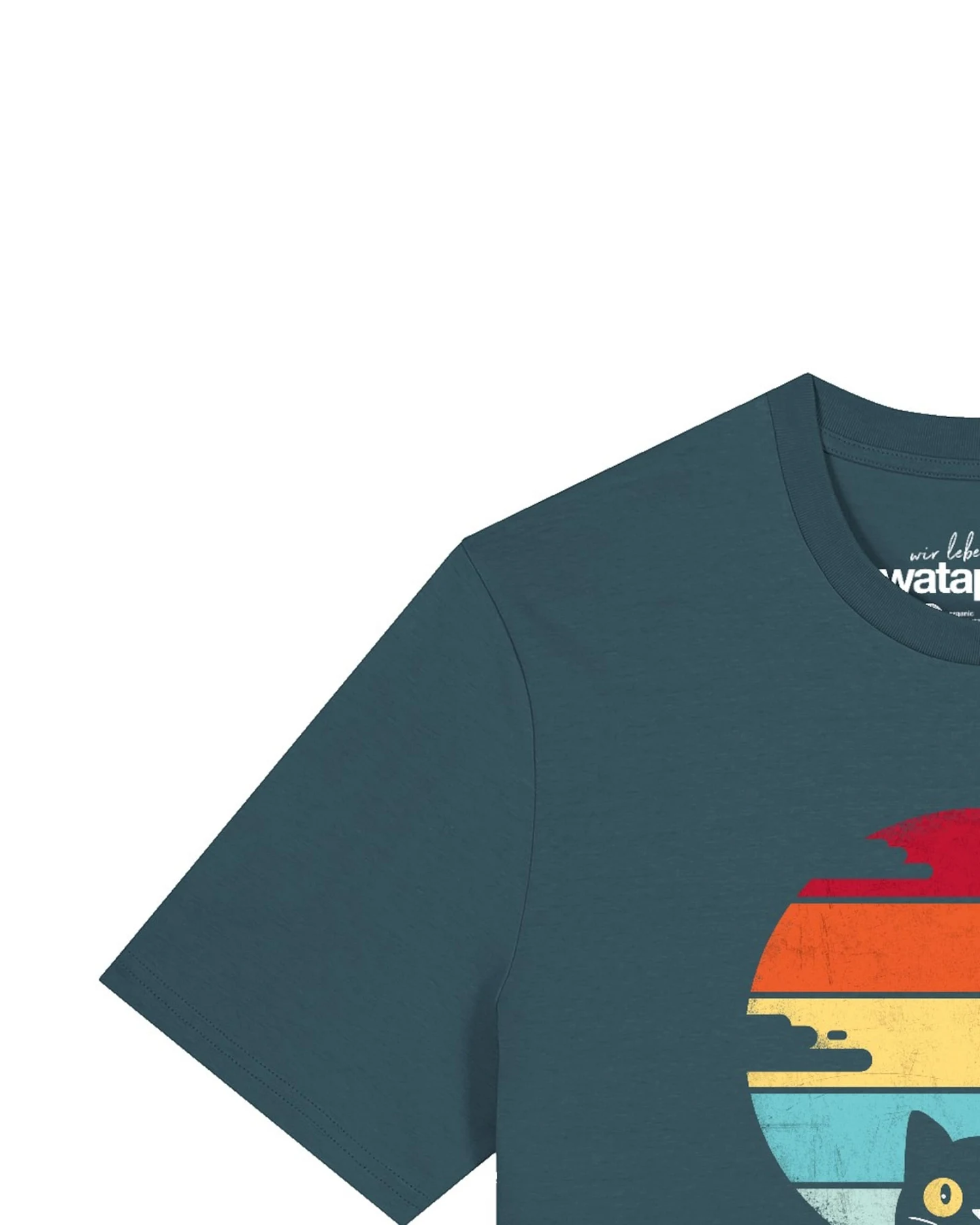 Watapparel T-Shirt Retro Sunset Cat – Ansicht 3