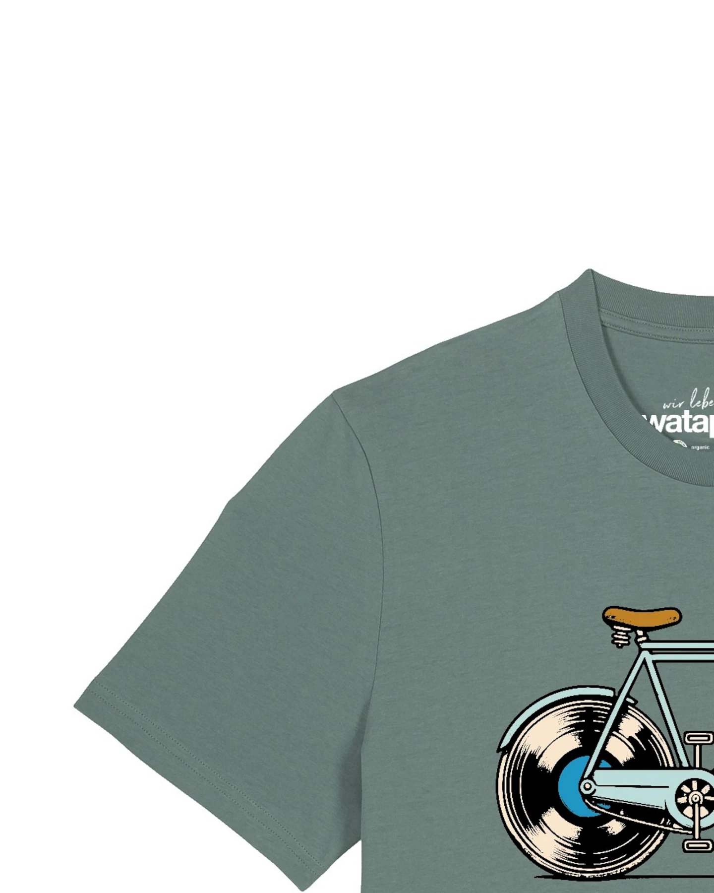 Watapparel T-Shirt Fahrrad Schallplatte – Ansicht 3