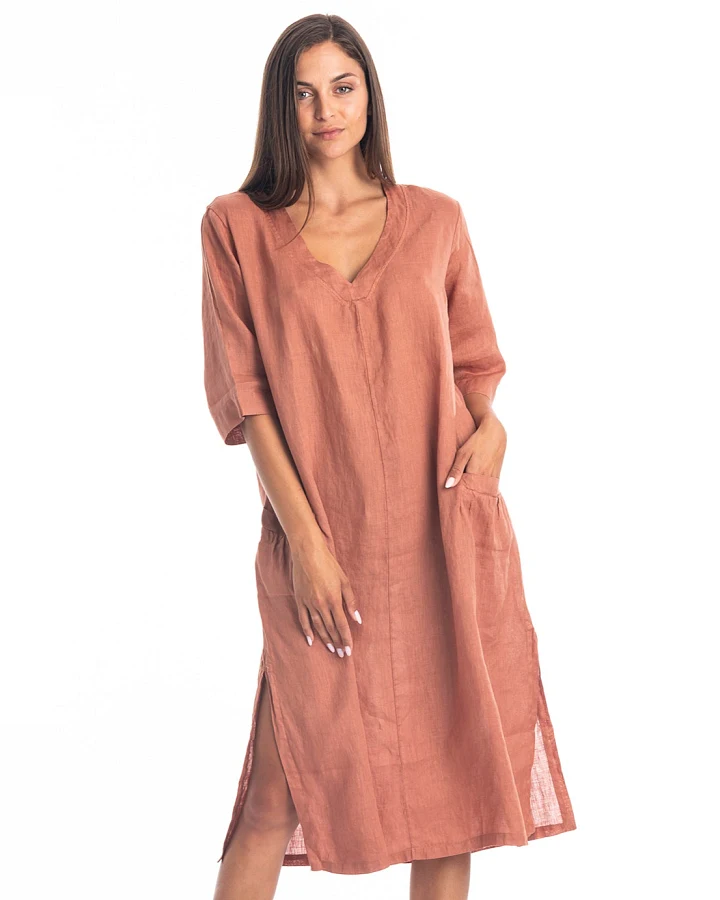 RAVENS VIEW IBIZA Damen vegan Kleid Isola Bronze