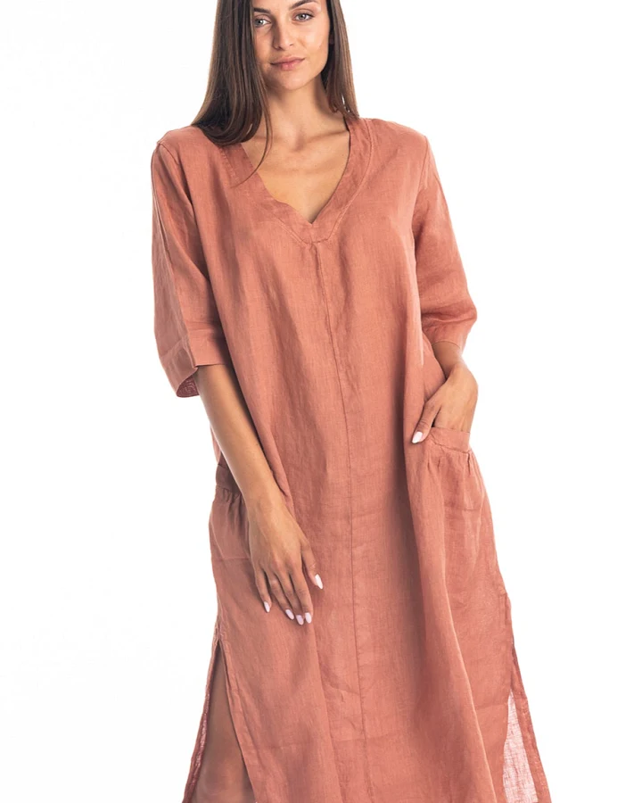 RAVENS VIEW IBIZA Damen vegan Kleid Isola Bronze