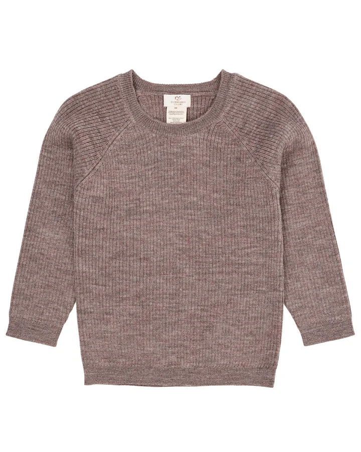Copenhagen Colors - Rippstrick-Pullover Merinowolle natural melange