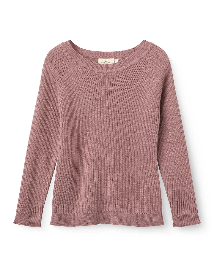 Copenhagen Colors - Rippstrick-Pullover Merinowolle rosenholz