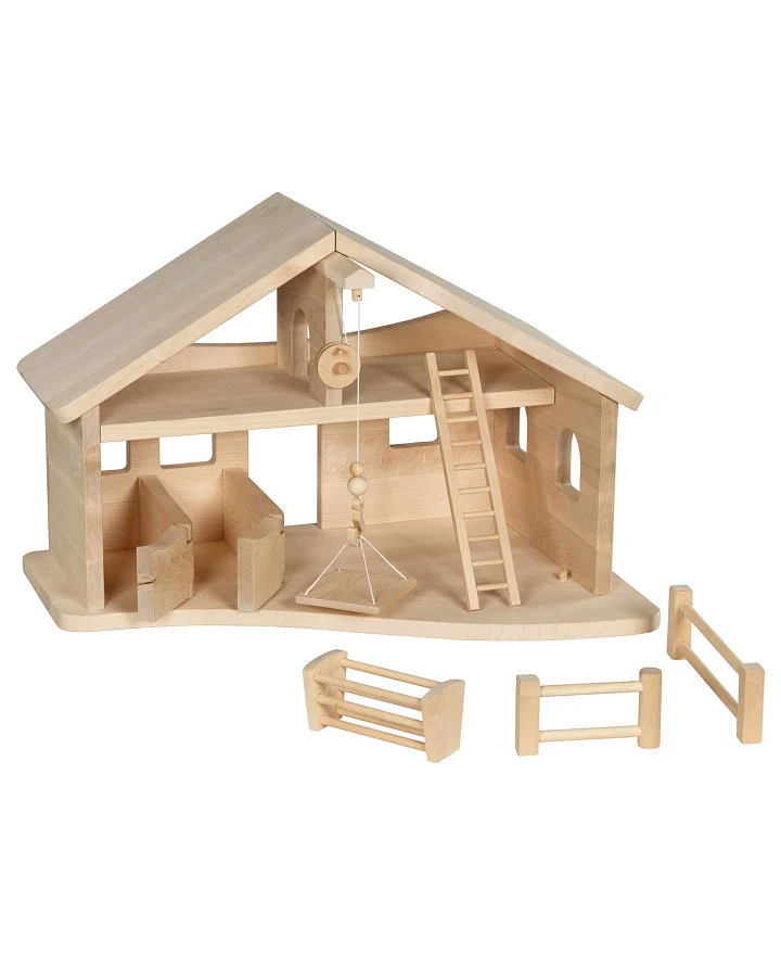 Holztiger - Holztiger Stall mit Seilwinde