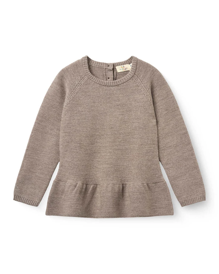 Copenhagen Colors - Pullover Merinowolle mit Schößchen natur melange