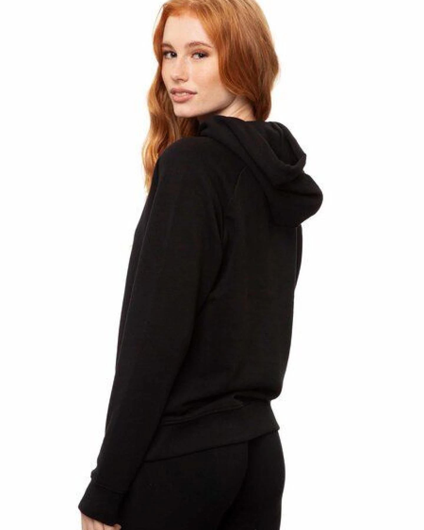 FellHerz Damen Hoodie Doglove schwarz aus 85% Biobaumwolle und 15% recyceltem Polyester – Ansicht 4