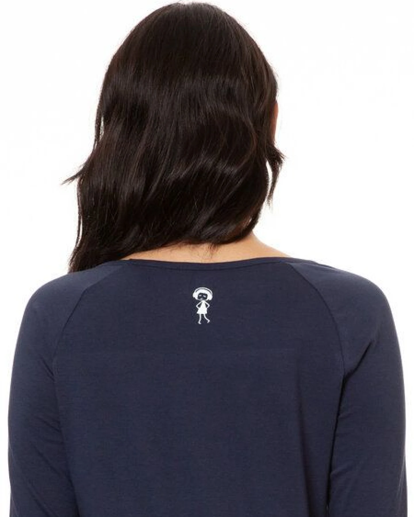 FellHerz Damen Raglan Longsleeve Gingko Girl dunkelblau aus 100% Biobaumwolle – Ansicht 4