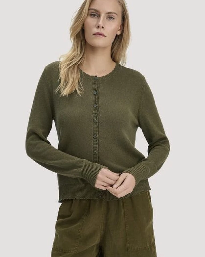 hessnatur Strick Jacke Regular aus Leinen mit Baumwolle und Viskose