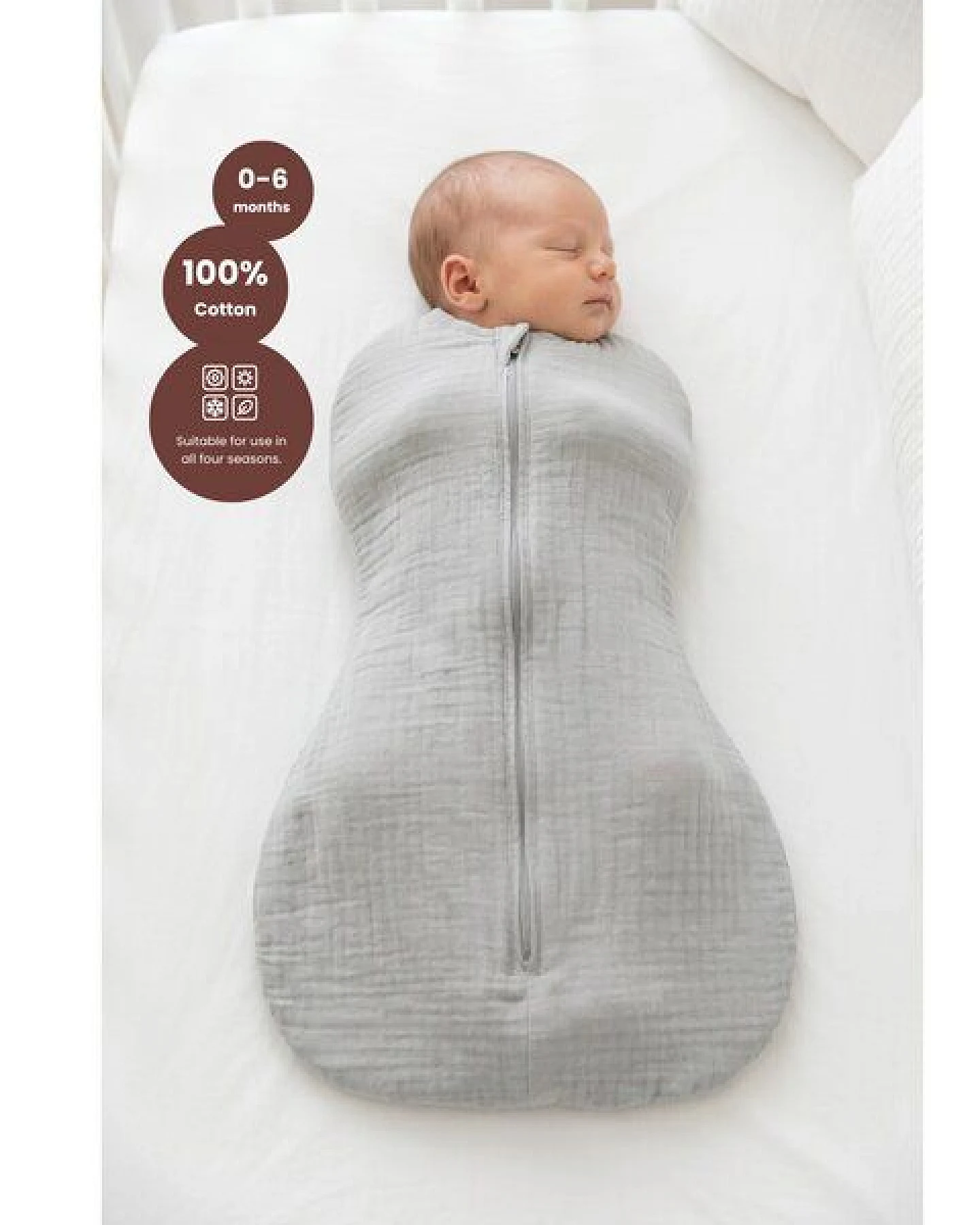 Bebekevi Schlafsack Musselin Kokon Puckschlafsack für Neugeborene (2,5 bis 4 kg) – Ansicht 4