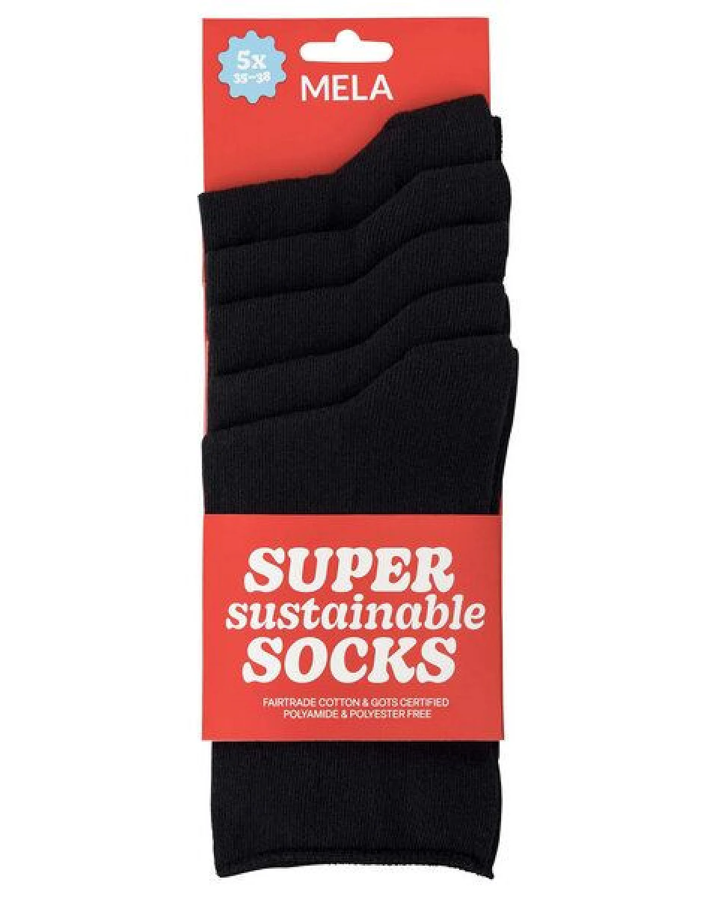 MELA Rollsaum Socken im 5er-Pack aus Biobaumwoll-Mix – Ansicht 2