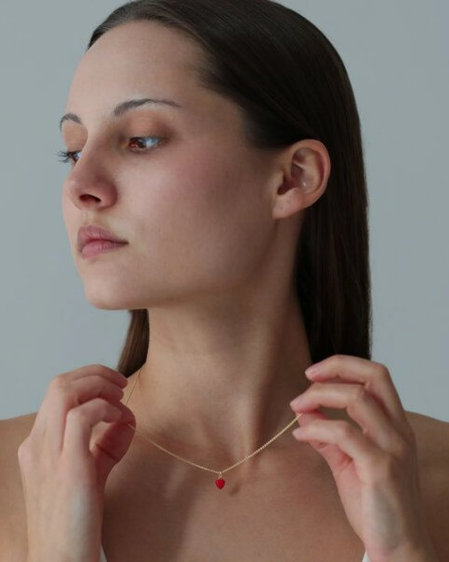 BELLYBIRD Jewellery Halskette - kleines Herz, Anhänger/ 925 Silber vergoldet/ emailliert – Ansicht 2