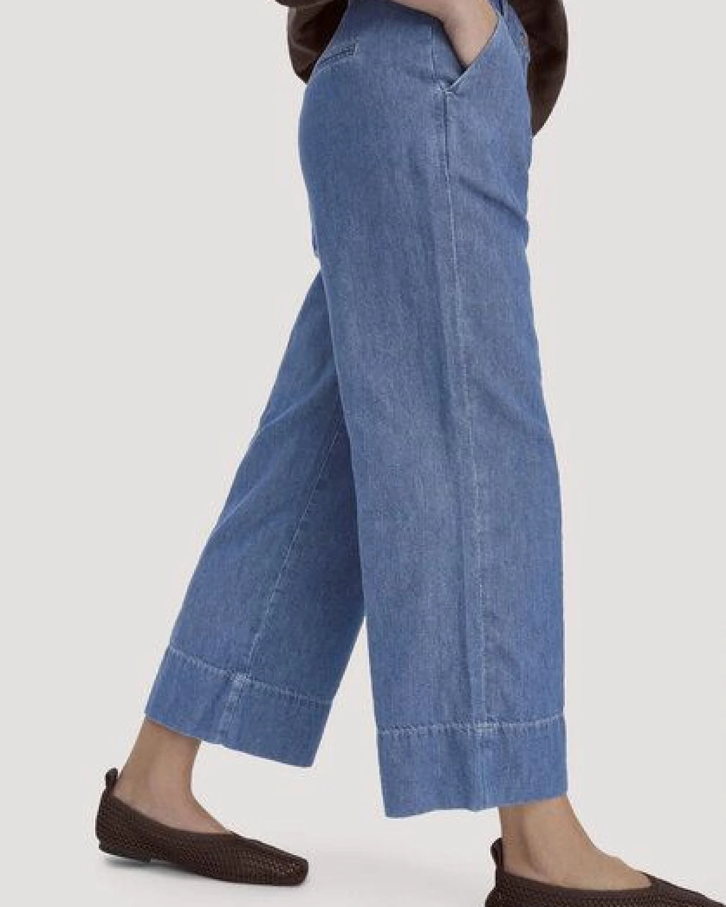 hessnatur Jeans ENNELIE Culotte Wide Leg aus Bio-Baumwolle mit TENCEL Lyocell und Leinen – Ansicht 2