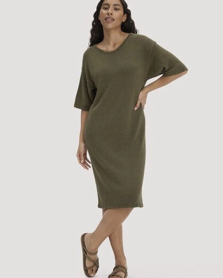 hessnatur Strick Kleid Relaxed aus Leinen mit Bio-Baumwolle und LENZING ECOVERO
