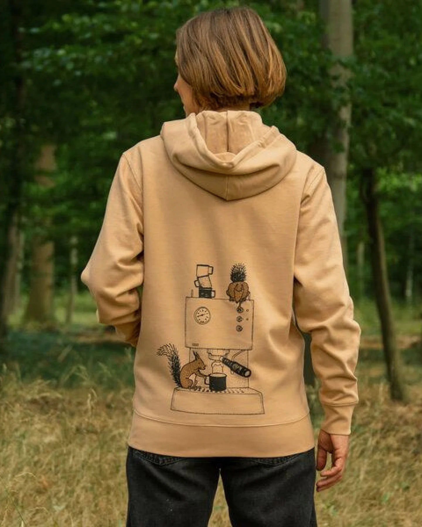 Cmig Kaffee-Hörnchen Kapuzenjacke unisex für Kaffeefreunde – Ansicht 4