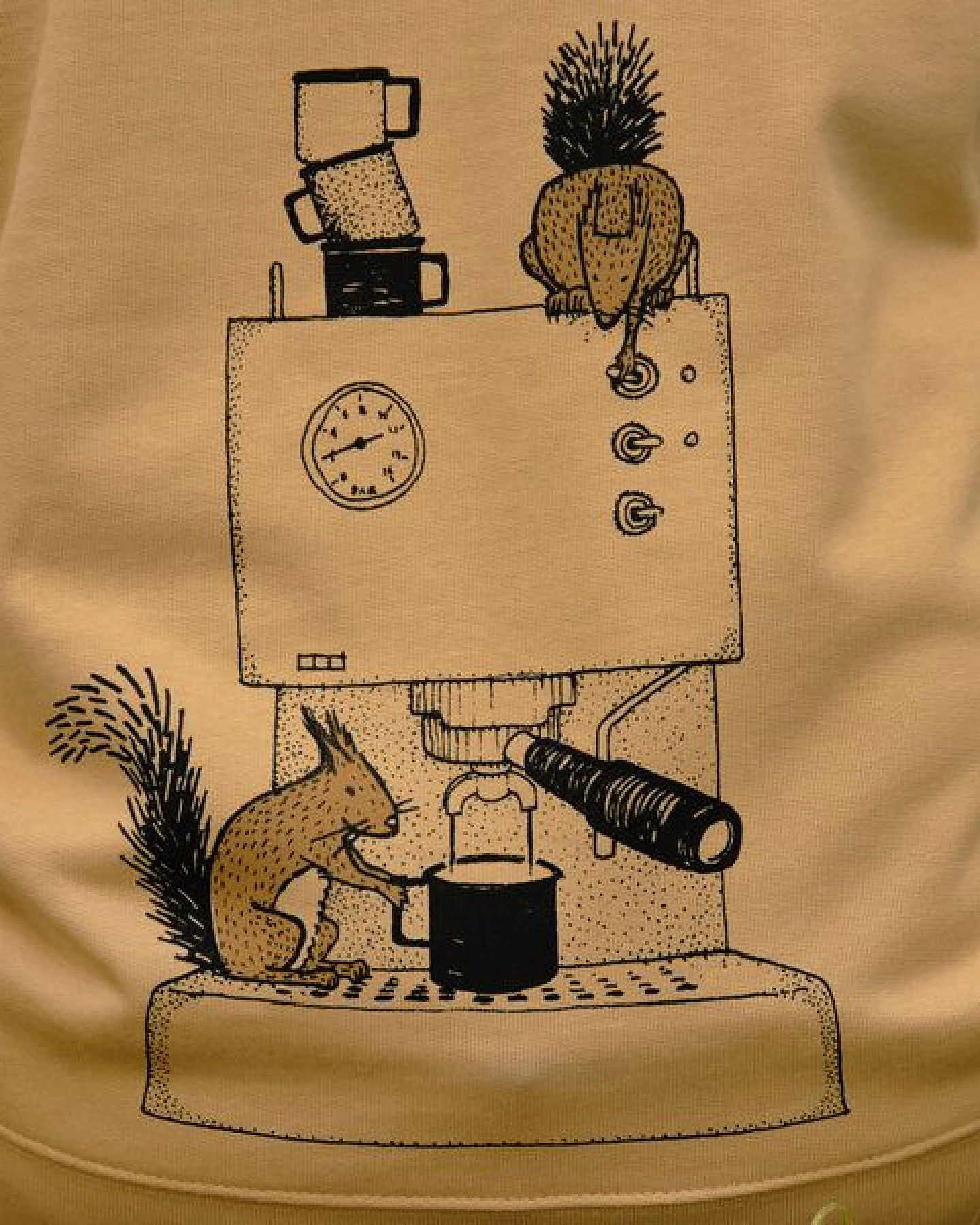 Cmig Kaffee-Hörnchen Kapuzenjacke unisex für Kaffeefreunde – Ansicht 2