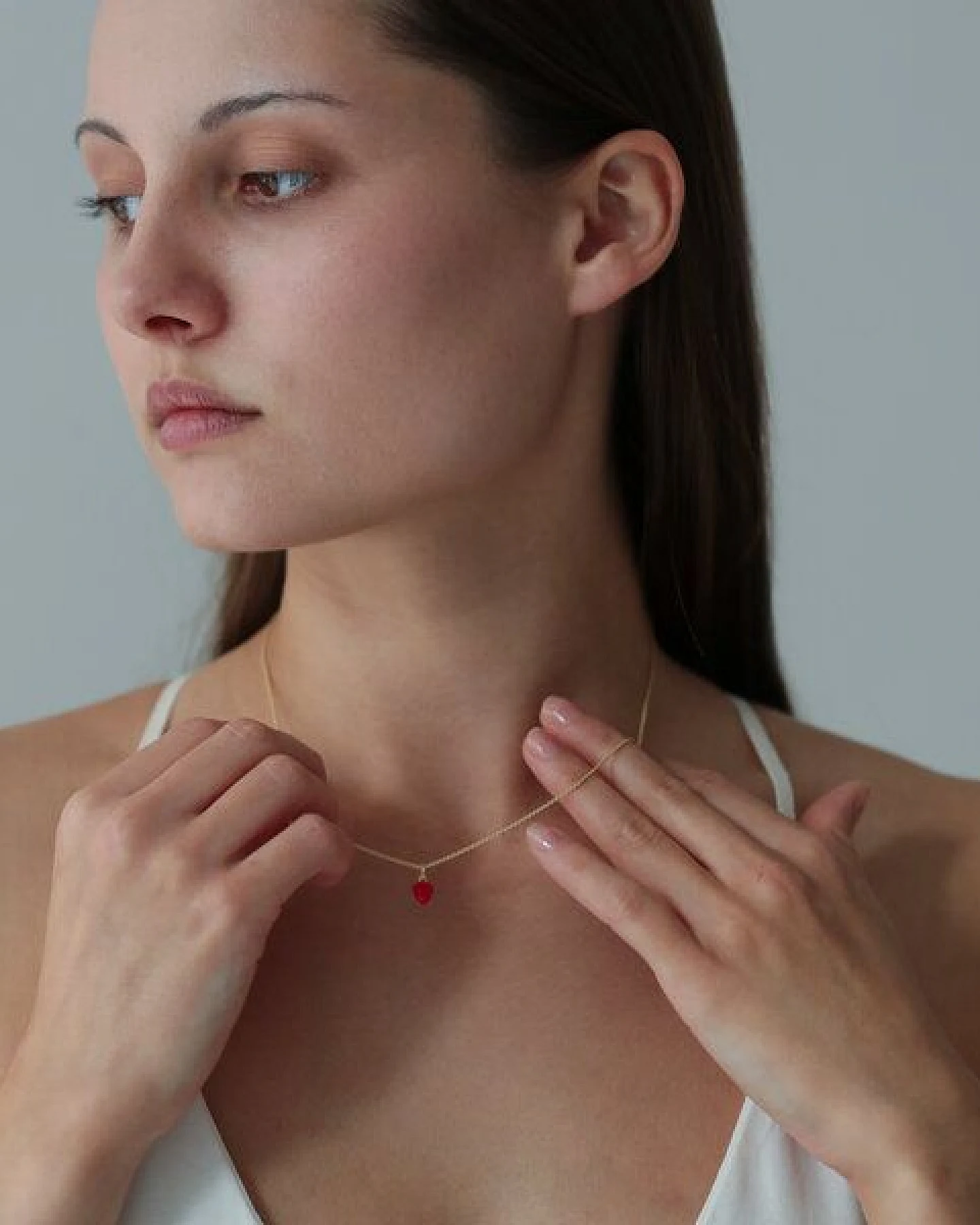 BELLYBIRD Jewellery Halskette - kleines Herz, Anhänger/ 925 Silber vergoldet/ emailliert – Ansicht 2