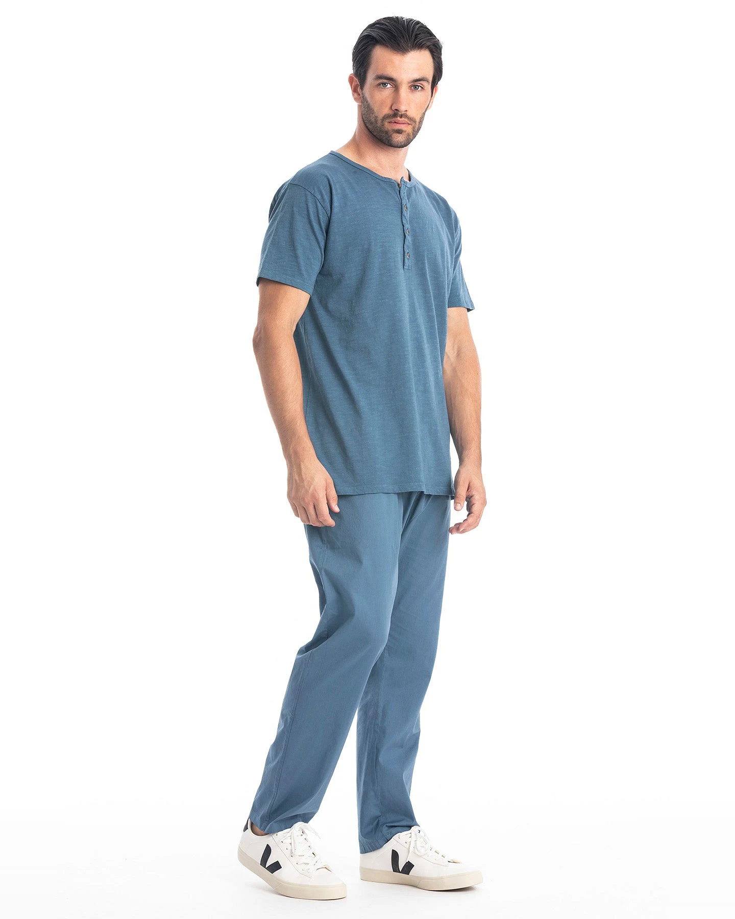 RAVENS VIEW IBIZA Herren vegan T-Shirt Enzo Jeans Blau – Ansicht 2