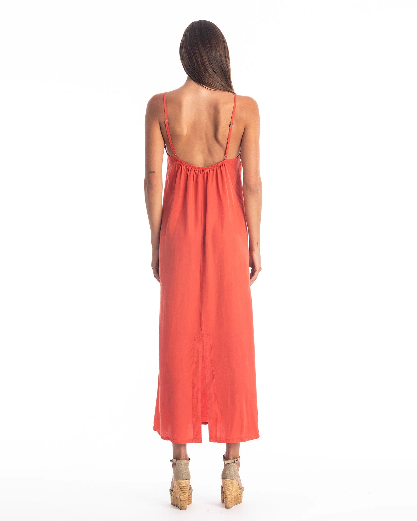 RAVENS VIEW IBIZA Damen vegan Kleid Selena Fliese Rot – Ansicht 2