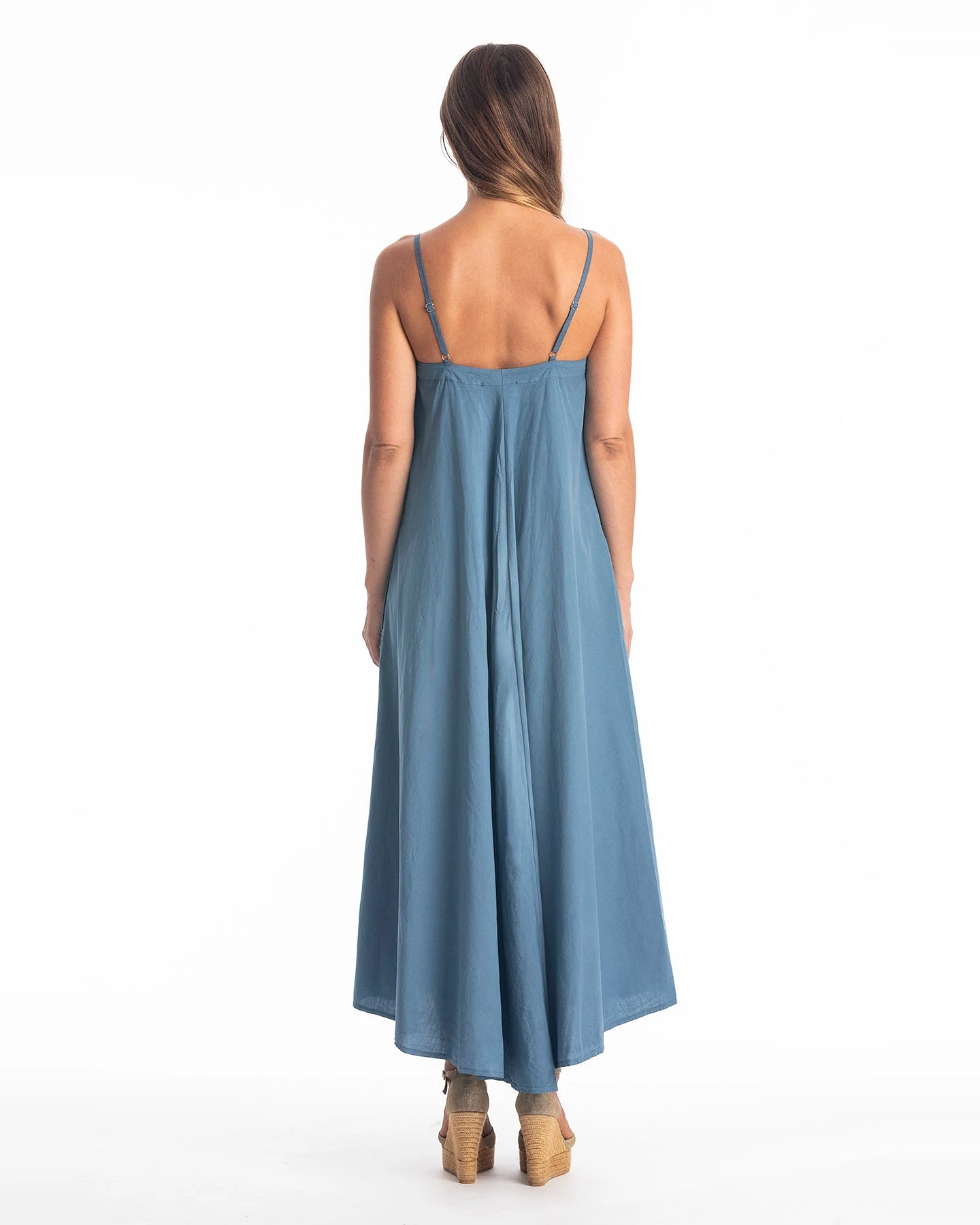 RAVENS VIEW IBIZA Damen vegan Kleid Leia Jeans Blau – Ansicht 2