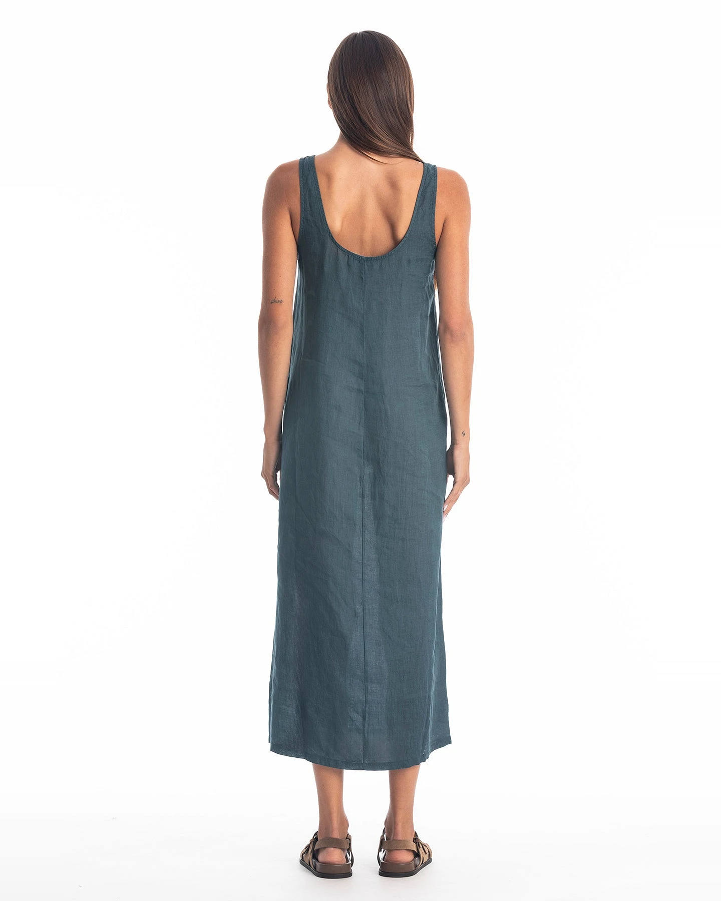 RAVENS VIEW IBIZA Damen vegan Kleid Nicola Ozeanblau – Ansicht 2