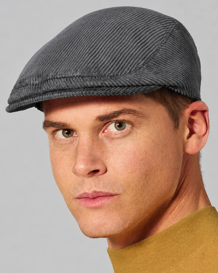 Hempage Herren vegan Flat Cap Casual Schiefergrau