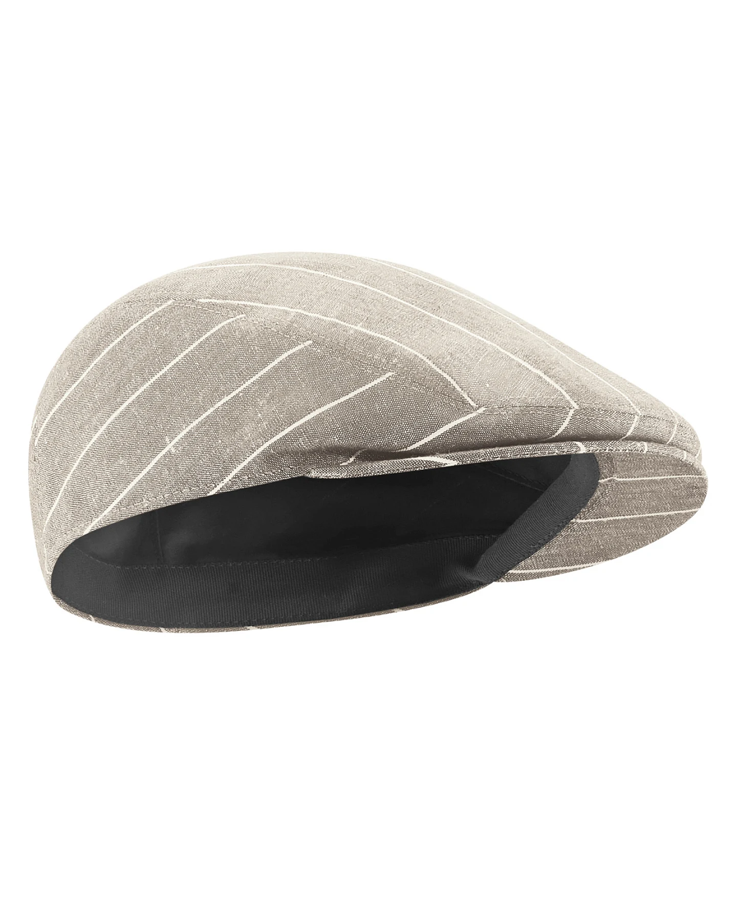 Hempage Herren vegan Flache Mütze Gestreift Thistle Beige – Ansicht 2
