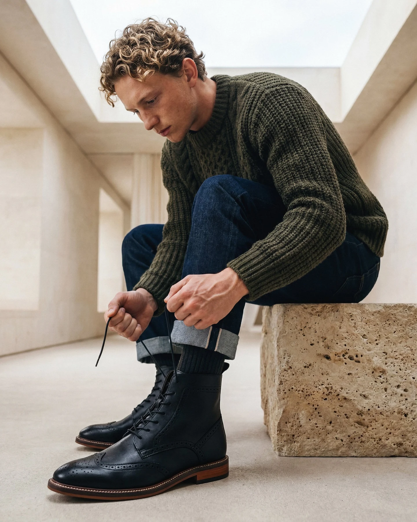 NAE Herren vegan Schnürstiefel Chase Black – Ansicht 2