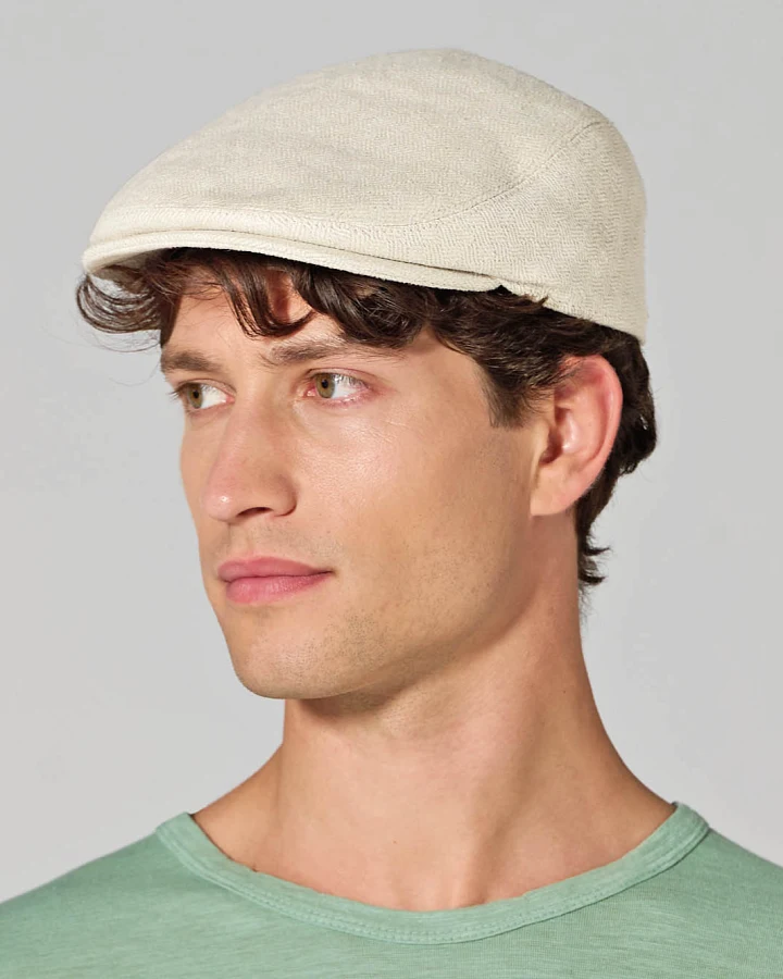 Hempage Herren vegan Flache Mütze Naturfarben