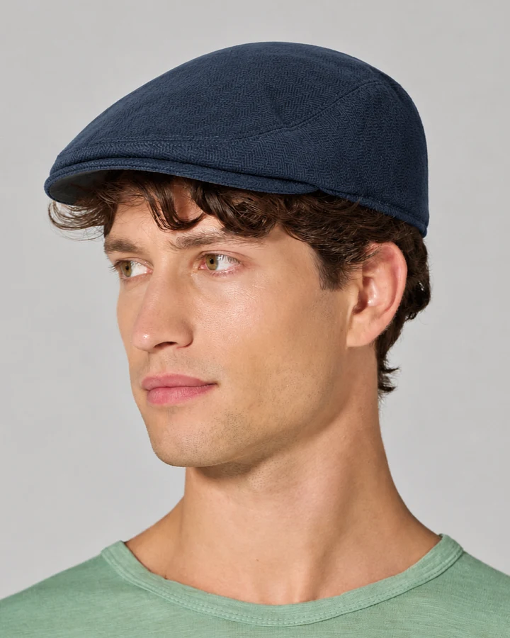 Hempage Herren vegan Flat Cap Marineblau